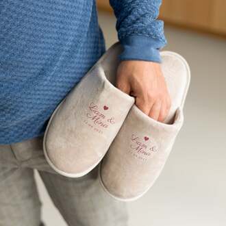 YourSurprise Pantoffels bedrukken - Beige - Maat 36-38