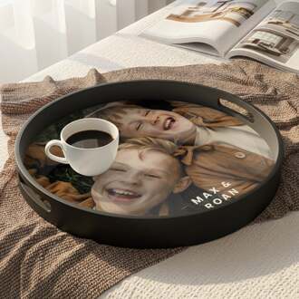 YourSurprise Rond dienblad bedrukken - Zwart - 40 cm