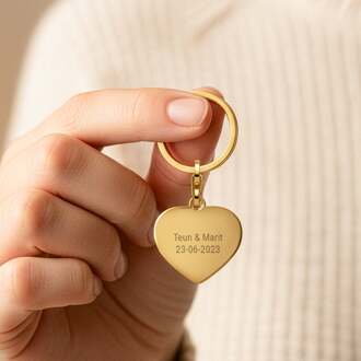 YourSurprise Sleutelhanger graveren - Hart - Goud
