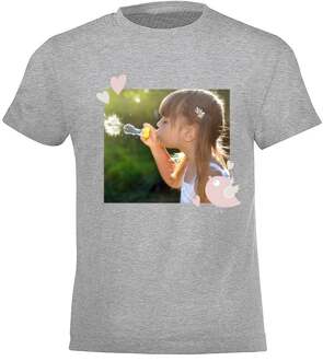YourSurprise T-shirt voor kinderen bedrukken - Grijs - 10 jaar (134)