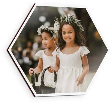 YourSurprise Wandpaneel met foto of naam - Hexagon - 1 stuk - 23 x 20 cm