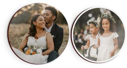 YourSurprise Wandpanelen met foto of naam - Rond - 2 stuks