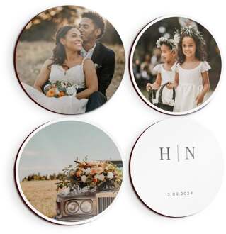 YourSurprise Wandpanelen met foto of naam - Rond - 4 stuks