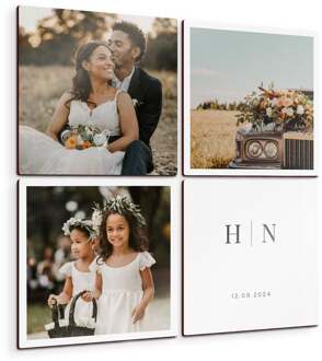 YourSurprise Wandpanelen met foto of naam - Vierkant - 4 stuks