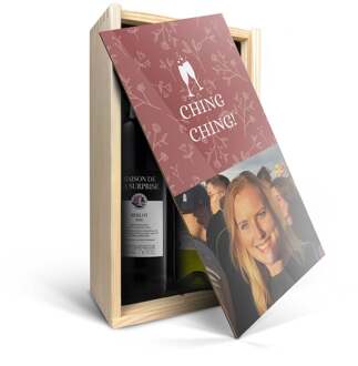 YourSurprise Wijnpakket in bedrukte kist - Maison de la Surprise - Merlot en Sauvignon Blanc