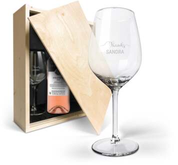 YourSurprise Wijnpakket met wijnglazen - Luc Pirlet Syrah - Gegraveerde glazen