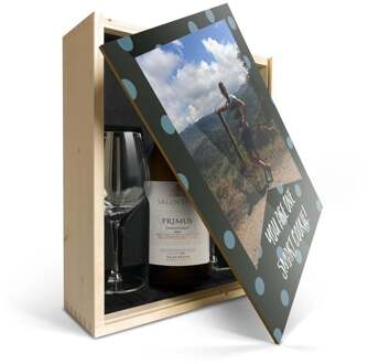 YourSurprise Wijnpakket met wijnglazen - Salentein Primus Chardonnay - Bedrukte deksel