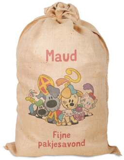YourSurprise Woezel & Pip jute sintzak met naam bedrukt