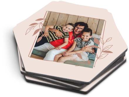 YourSurprise Zeshoekige onderzetters bedrukken - 4 stuks