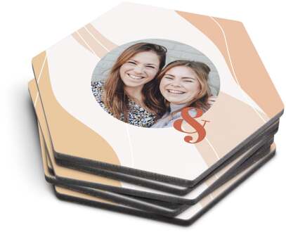YourSurprise Zeshoekige onderzetters bedrukken - 6 stuks