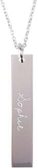 YourSurprise Zilveren ketting met naam - Verticale bar