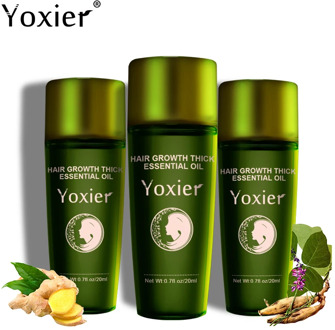 Yoxier Herbal Hair Growth Essential Oil Hair Care Hair Loss Product Promote Thick Fast Repair Growing Treatment Liquid 20ml/3Pcs