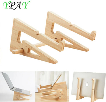 YPAY Wood Laptop Stand Holder Increased Height Storage stand for Macbook 13 15 Inch Notebook Vertical Base Cooling Stand Mount
