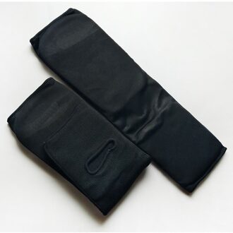 YS01 Goede Shin Guard Shin karate MMA Taekwondo been Sparring guard Foot Pads wit zwart Doek Pad gear kids volwassenen zwart / L