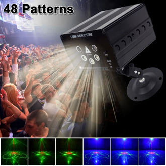 YSH Disco Light 5 beam 48 pattern LED Laser Laser Projector Christmas party DJ light Voice-activated Disco Xmas for wedding