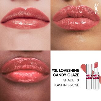 YSL Yves Saint Laurent Candy Glaze Lip Gloss Stick 3.2ml (Various Shades) - 13 - Flashing Rose