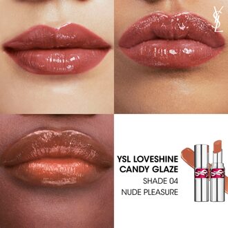 YSL Yves Saint Laurent Candy Glaze Lip Gloss Stick 3.2ml (Various Shades) - 4 - Nude Pleasure