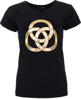 Yssa t-shirt black-gold sp23.75.021 Zwart - XS