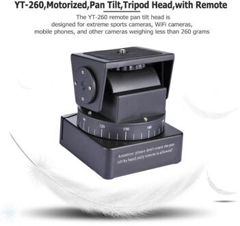 YT-260 Gemotoriseerde Pan Tilt Statiefkop Met Afstandsbediening Voor Camera Telefoon