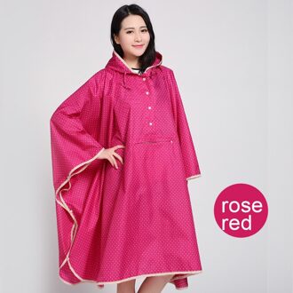 Yuding Regenjas Vrouwen Wandelen Polyester Poncho Fiets Regenkleding Vrouwen Capes en Poncho Rood