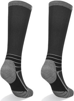 Yuedge Mannen & Vrouwen Kussen Comfort Hoge Elasticiteit Knie Hoge Compressie Sokken Voor Fietsen 1905zwart / L 39-43