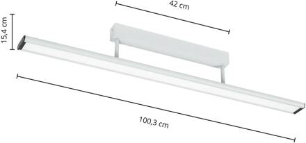 Yuela LED plafondlamp, DALI, 100 cm, wit wit (RAL9016)