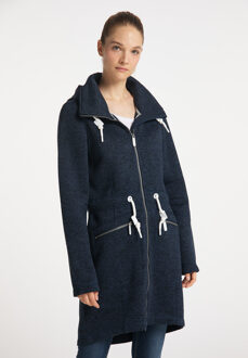 Yuka serie Gebreide fleece jas Dames marine gem Marineblauw