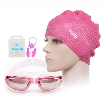 YUKE Zwembril HD kortzichtig bril Acetaat Bril plating lens volwassen zwembril zwembaden zwemmen Rood