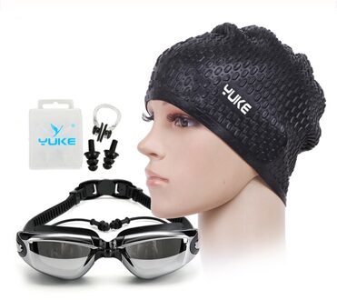 YUKE Zwembril HD kortzichtig bril Acetaat Bril plating lens volwassen zwembril zwembaden zwemmen zwart