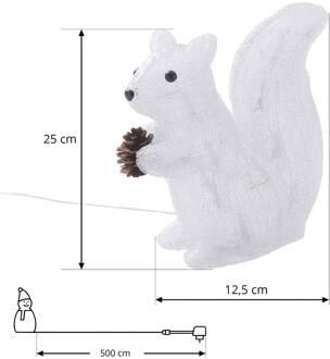 Yuki LED decoratie figuur eekhoorn wit, zwart