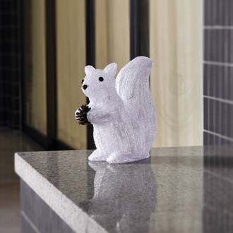 Yuki LED decoratie figuur eekhoorn wit, zwart