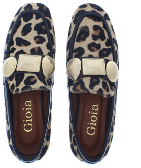 Yulu loafer leopard | dames | maat: | pony - maat 37 Beige