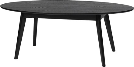 Yumi ovale houten salontafel zwart - 130 x 65 cm