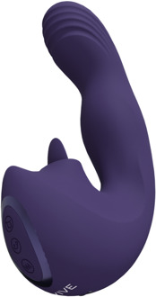Yumi - Triple Motor G-Spot Vingerbeweging Vibrator en Flickerende Tong Stimulator - Paars