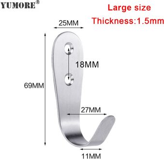 Yumore 20Pcs Muur Haak Kleding Tas Hanger Haak Voor Badkamer Jas Handdoek Roestvrij Keys Hanger Bad Accessoires Keuken Hardware groot 1.5mm