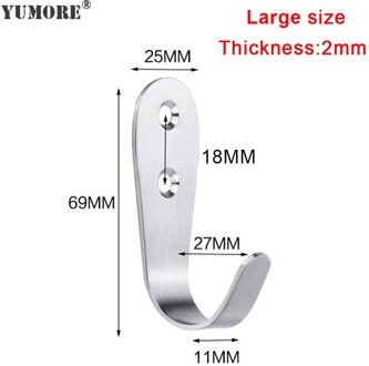 Yumore 20Pcs Muur Haak Kleding Tas Hanger Haak Voor Badkamer Jas Handdoek Roestvrij Keys Hanger Bad Accessoires Keuken Hardware groot 2mm