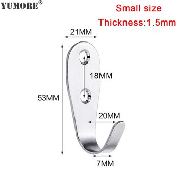 Yumore 20Pcs Muur Haak Kleding Tas Hanger Haak Voor Badkamer Jas Handdoek Roestvrij Keys Hanger Bad Accessoires Keuken Hardware klein 1.5mm