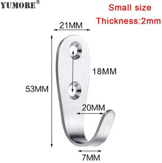 Yumore 20Pcs Muur Haak Kleding Tas Hanger Haak Voor Badkamer Jas Handdoek Roestvrij Keys Hanger Bad Accessoires Keuken Hardware klein 2mm
