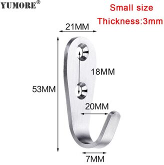 Yumore 20Pcs Muur Haak Kleding Tas Hanger Haak Voor Badkamer Jas Handdoek Roestvrij Keys Hanger Bad Accessoires Keuken Hardware klein 3mm