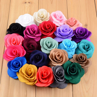 Yundfly 10pcs Rose Flower Flat Back For Baby Girls Headband Headwear Handmade Rose Flowers DIY Garments Hair Accessories
