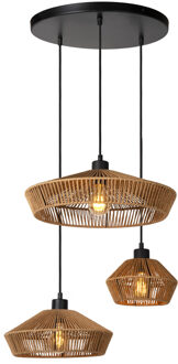 YUNKAI Hanglamp 3xE27 - Naturel Bruin