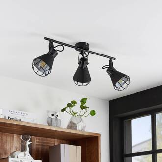 Yusei spot, 3-lamps, langwerpig zwart