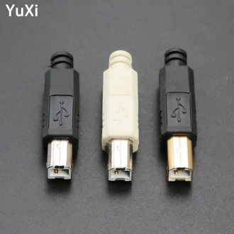 YuXi USB 2.0 B Type Male Four-piece DIY USB Connector DIY Soldering Printer Tail Charging USB Jack Port Plug