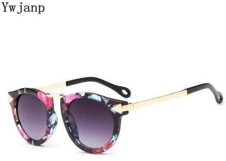 Ywjanp Kids Zonnebril Baby Jongens Meisjes Vintage Ronde Zonnebril Kinderen Pijl Glazen 100% Uv-bescherming Óculos De Sol Gafas