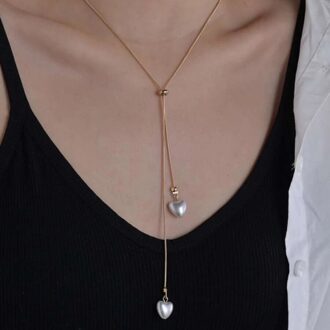 YWZIXLN Trend Elegante Sieraden Bruiloft Grote Parelsnoer Voor Vrouwen Mode Witte Imitatie Parel Choker Ketting N0179 Licht Geel Kleur