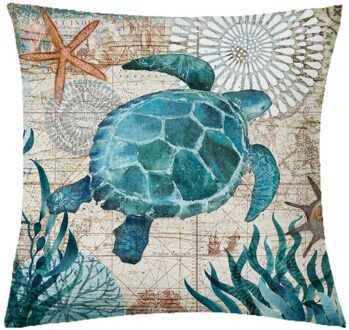 Ywzn Schildpad Kussensloop Zee Stijl Octopus Afdrukken Polyester Sierkussen Case Cover Zee Kussenslopen Kussensloop 1