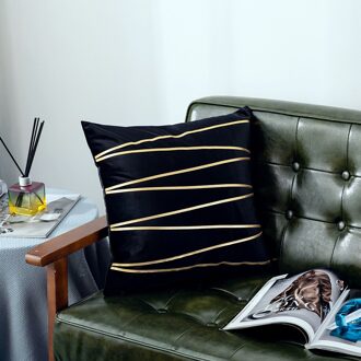 Ywzn Zwarte En Witte Geometrische Decoratieve Kussenslopen Polyester Sierkussen Case Gestreepte Geometrische Kussensloop Kussensloop geel-113-6