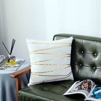 Ywzn Zwarte En Witte Geometrische Decoratieve Kussenslopen Polyester Sierkussen Case Gestreepte Geometrische Kussensloop Kussensloop geel-113-9