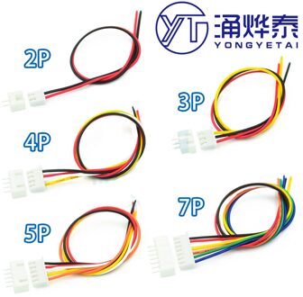 Yyt 10Pcs XH2.54-2P 3P 4P 5P 7P Met Draad Hoofd Enkele Kop Lijn Met Rechte pin Socket Lengte 20Cm 26 # Lijn