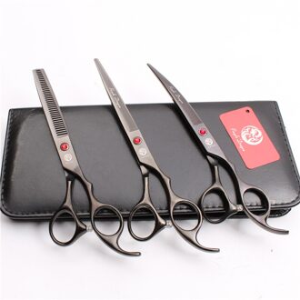 Z3003 3 Stuks Pak 7 "19.5 cm Paarse Draak Japan 440C Snijden + Dunner Schaar + Down Gebogen Schaar professionele Huisdieren Haar Scharen Z3003 Hei D3Pcs 7Y